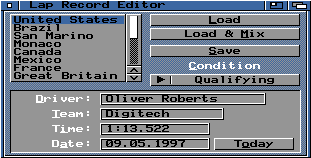 Lap Record Editor